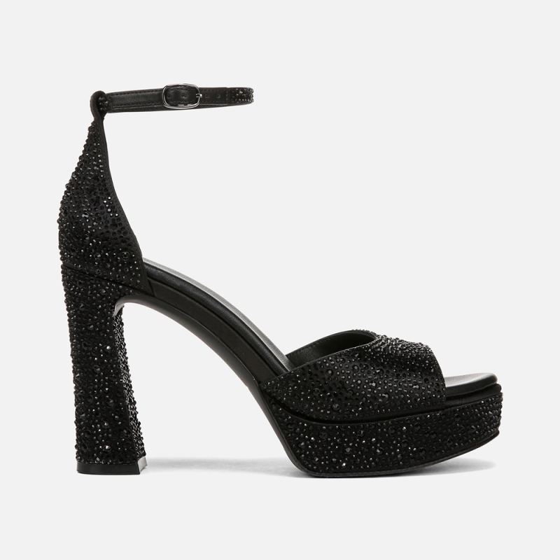Naturalizer Women's 27 Edit Delphie Dress Sandal - Black Satin Fabric