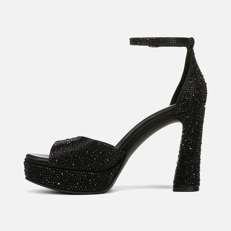 Naturalizer Women's 27 Edit Delphie Dress Sandal - Black Satin Fabric