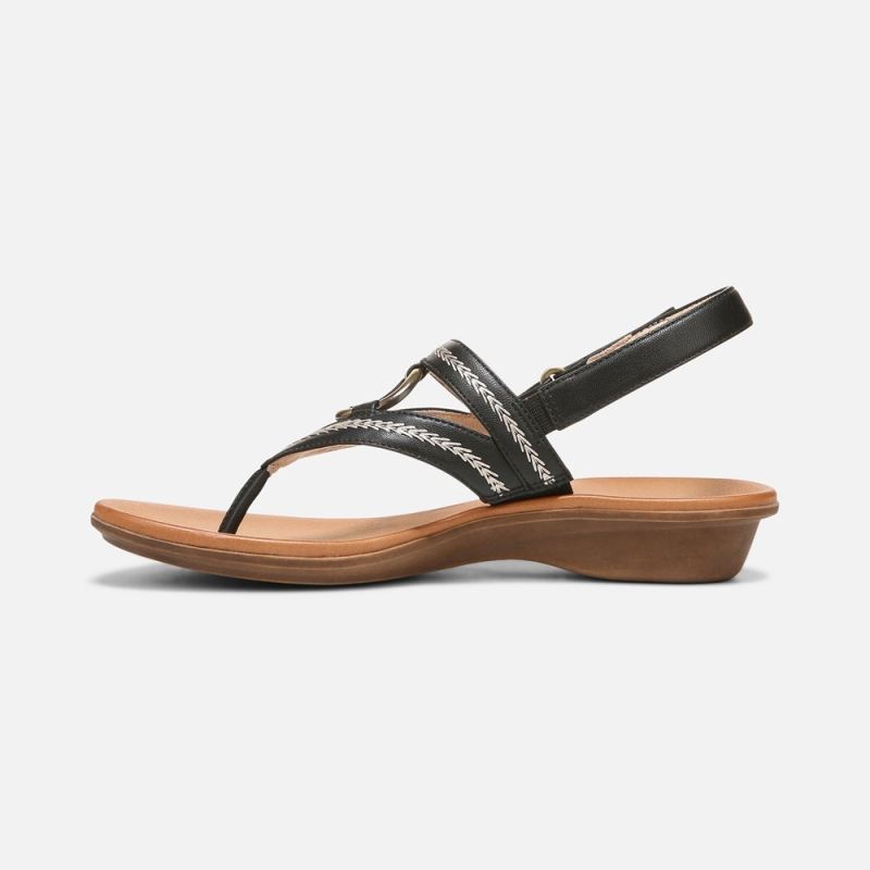 Naturalizer Women's SOUL Sunny Sandal - Black Faux Leather