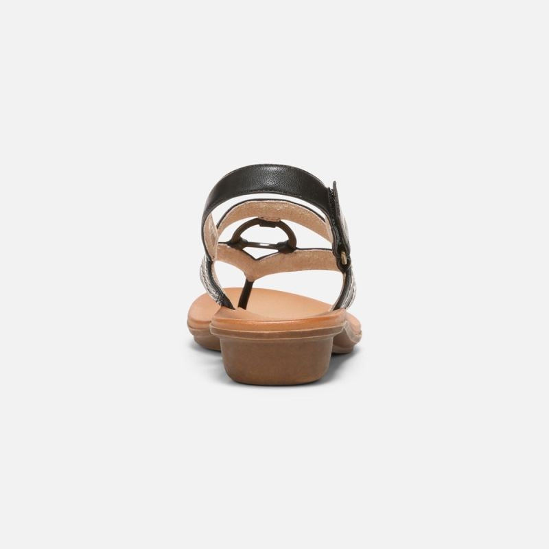 Naturalizer Women's SOUL Sunny Sandal - Black Faux Leather