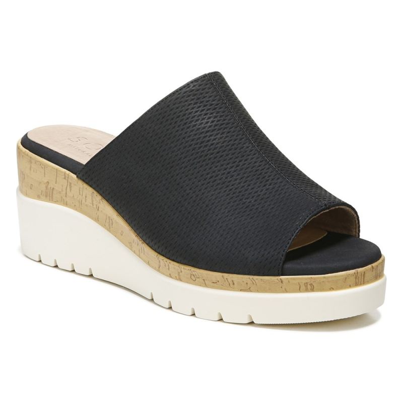 Naturalizer Women's Soul Goodtimes Mule Wedge Sandal - Black Manmade