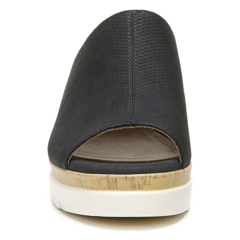 Naturalizer Women's Soul Goodtimes Mule Wedge Sandal - Black Manmade