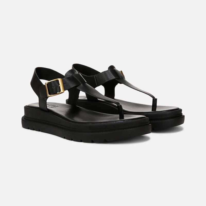Naturalizer Women's Alyssa Sandal - Black Faux Leather