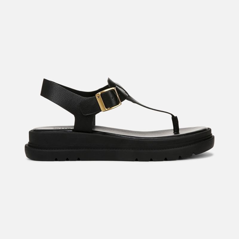 Naturalizer Women's Alyssa Sandal - Black Faux Leather