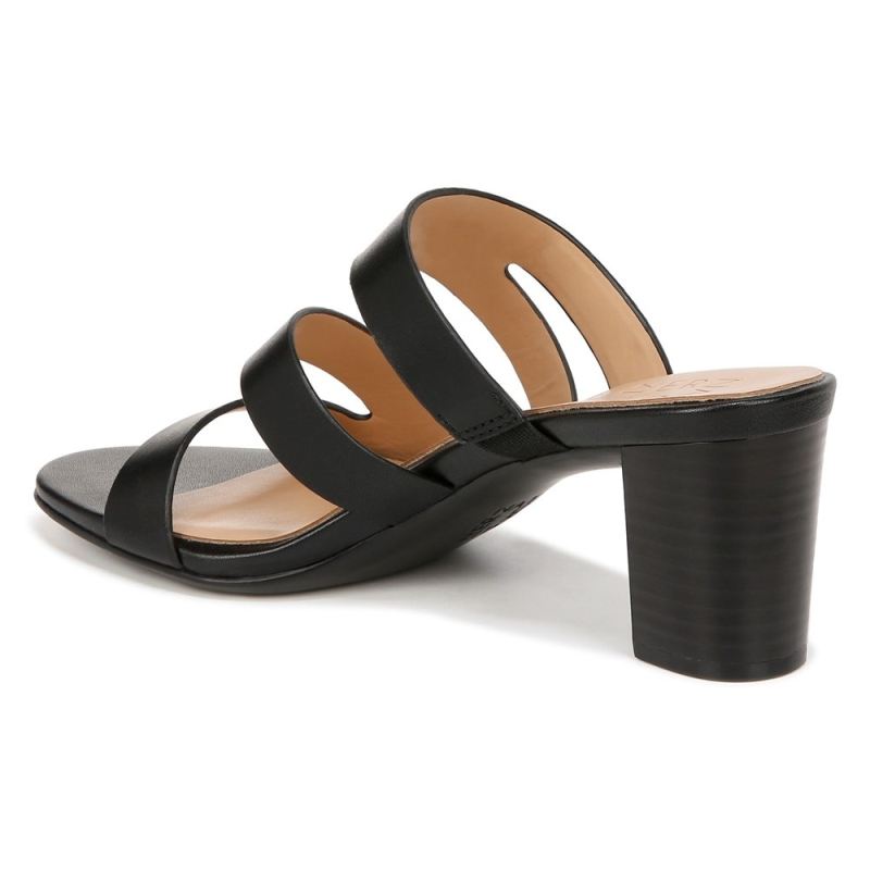 Naturalizer Women's Beaming Slide Sandal - Black Smooth Faux Leather