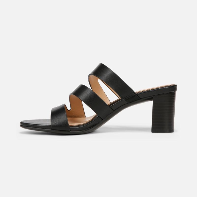 Naturalizer Women's Beaming Slide Sandal - Black Smooth Faux Leather
