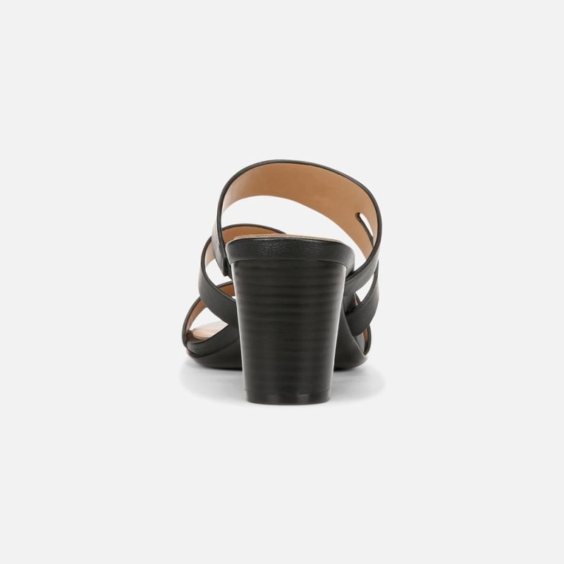 Naturalizer Women's Beaming Slide Sandal - Black Smooth Faux Leather