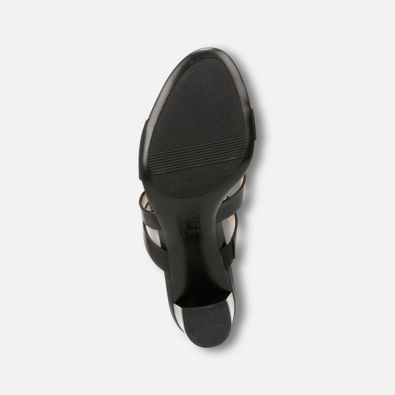 Naturalizer Women's Beaming Slide Sandal - Black Smooth Faux Leather