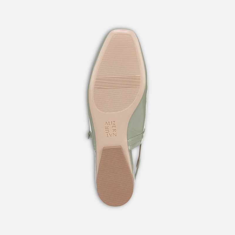 Naturalizer Women's Connie Mary Jane Slingback Flat - Pistachio Green Leather