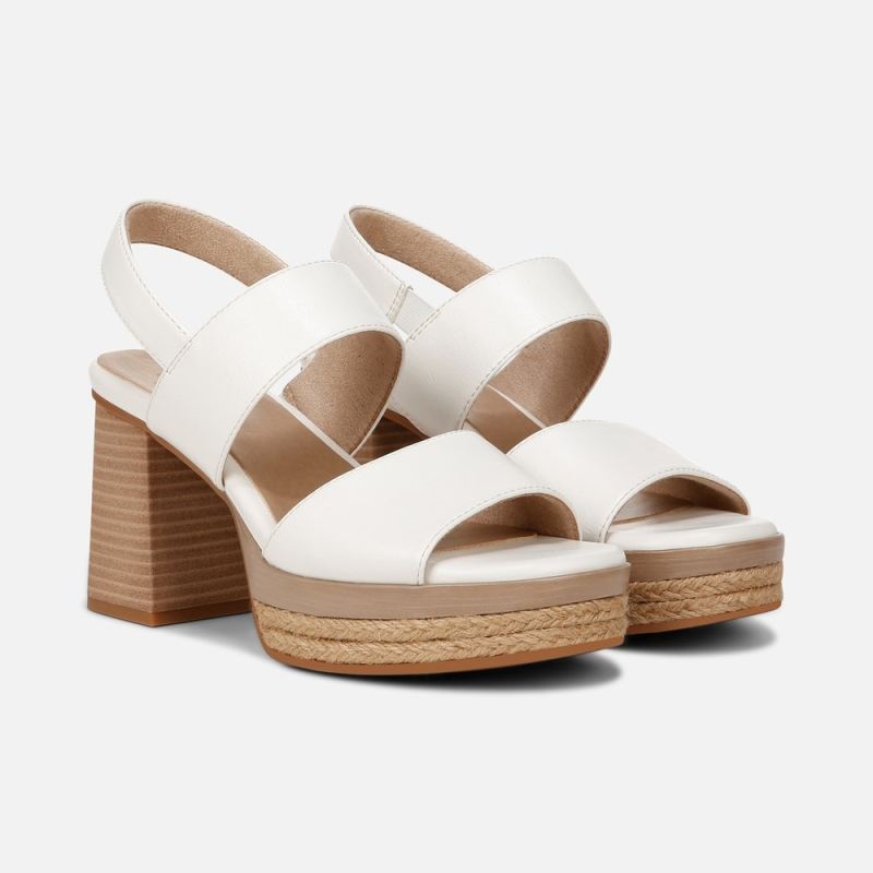 Naturalizer Women's SOUL Holly Sandal - White Faux Leather