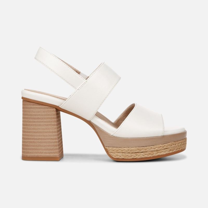 Naturalizer Women's SOUL Holly Sandal - White Faux Leather