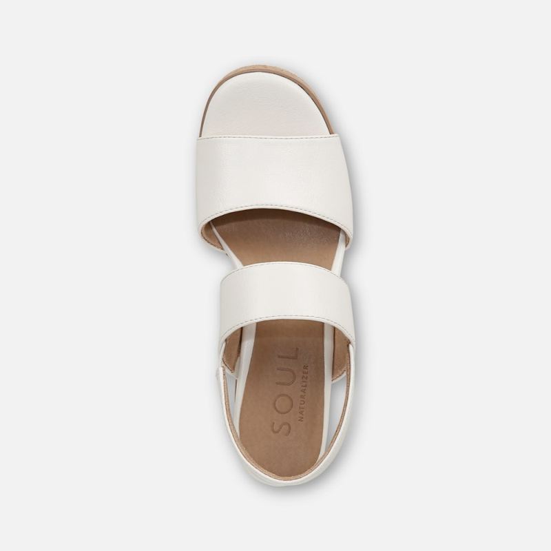 Naturalizer Women's SOUL Holly Sandal - White Faux Leather