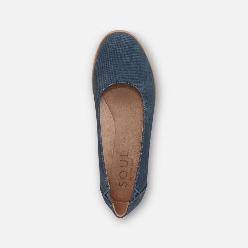 Naturalizer Women's SOUL Idea Ballet Flat - Indigo Faux Leather