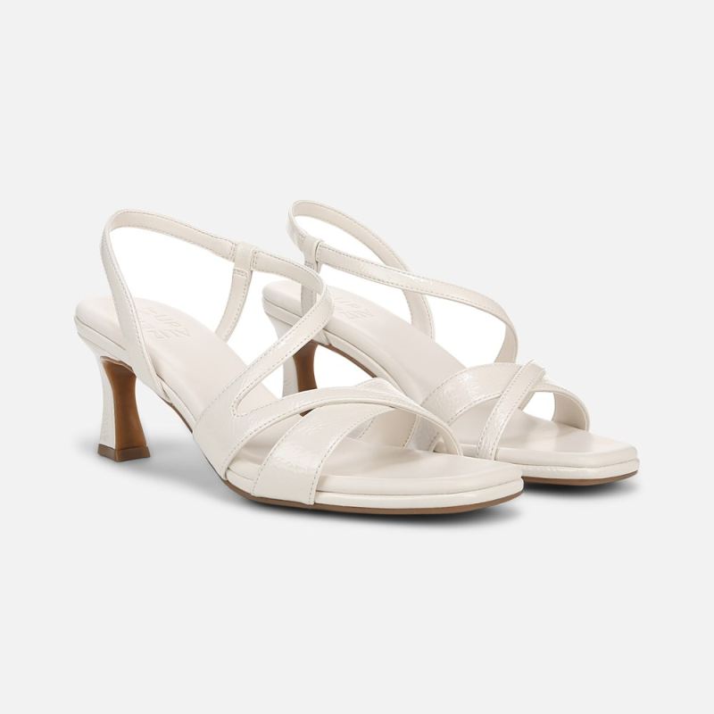 Naturalizer Women's Kieran Strappy Dress Sandal - Warm White Faux Leather