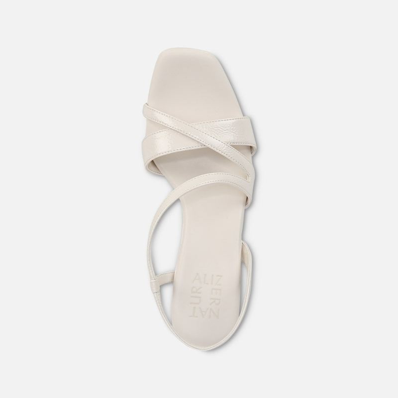 Naturalizer Women's Kieran Strappy Dress Sandal - Warm White Faux Leather