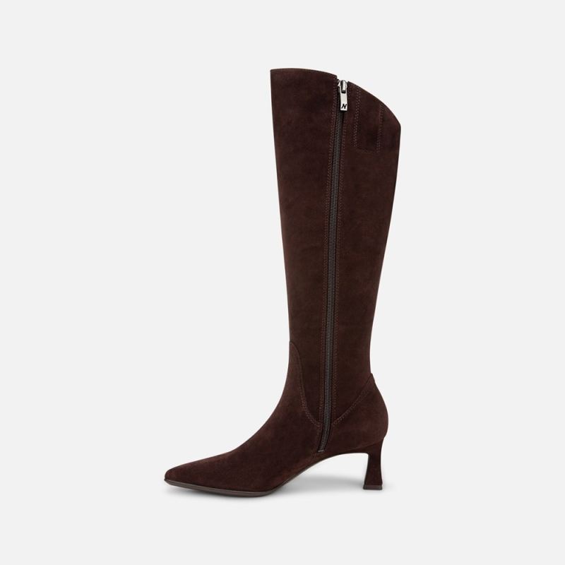 Naturalizer Women's Deesha Narrow Calf Knee High Boot - Mahogany Suede