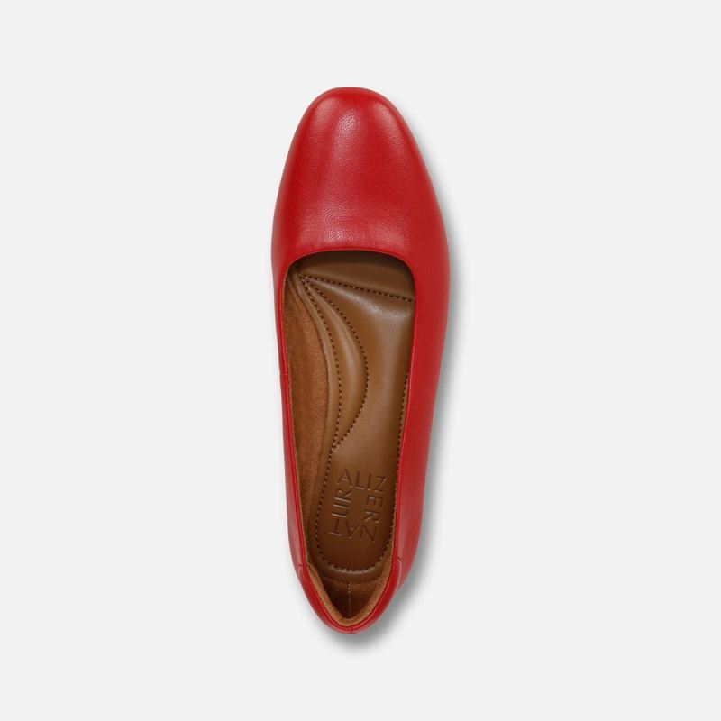 Naturalizer Women's Kelly Ballet Flat - Crimson Red Leather