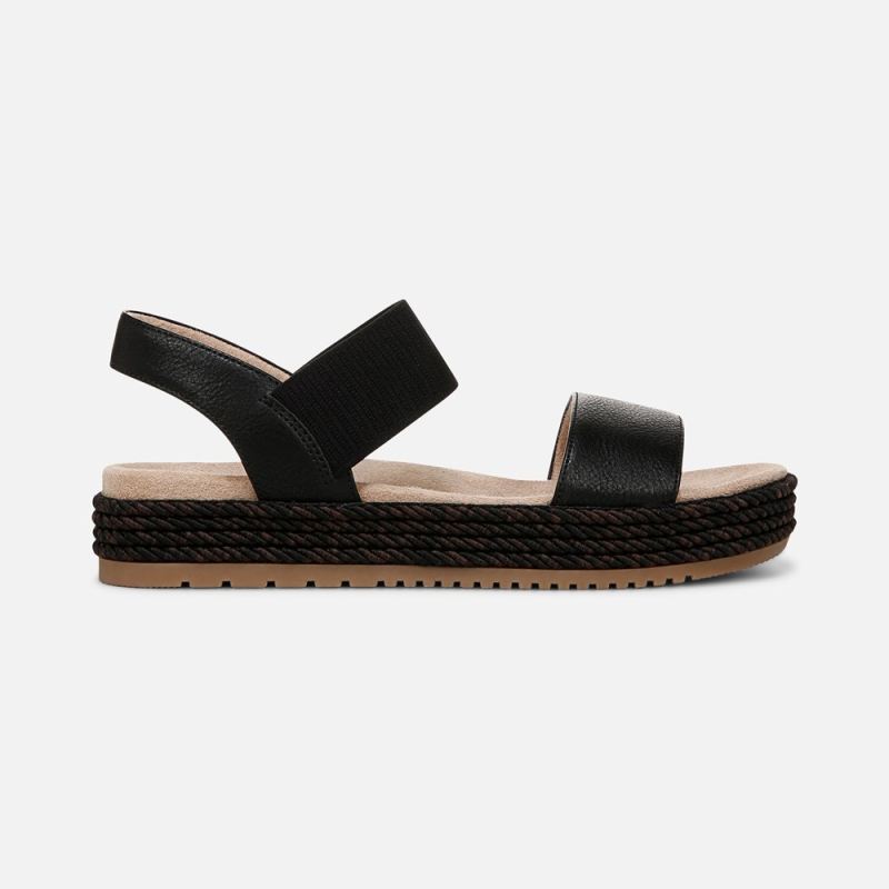 Naturalizer Women's SOUL Diana Strappy Sandal - Black Faux Leather