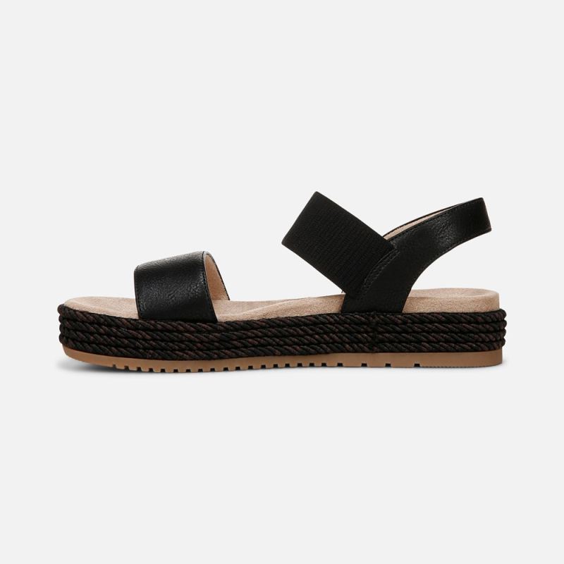 Naturalizer Women's SOUL Diana Strappy Sandal - Black Faux Leather