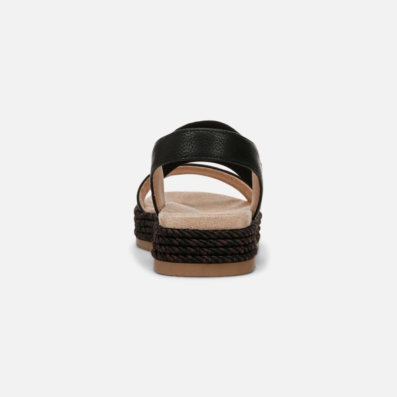 Naturalizer Women's SOUL Diana Strappy Sandal - Black Faux Leather