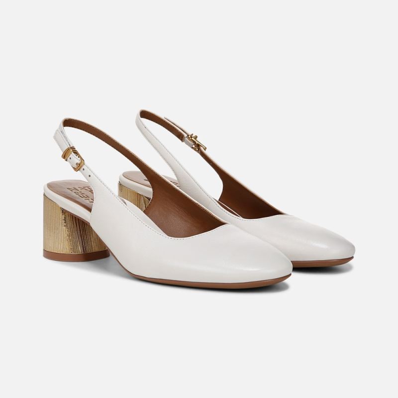 Naturalizer Women's Lane Slingback Pump - Warm White Leather