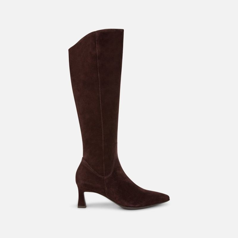 Naturalizer Women's Deesha Knee High Boot - Mahogany Brown Suede