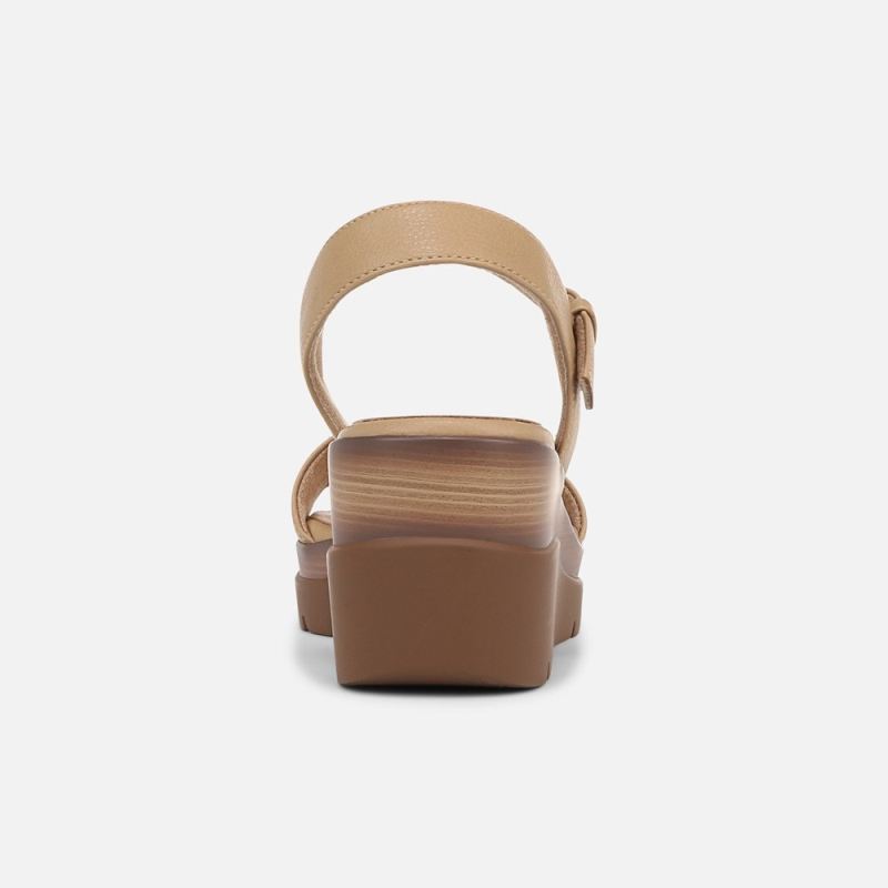 Naturalizer Women's SOUL Graciela Wedge Sandal - Birch Tan Faux Leather