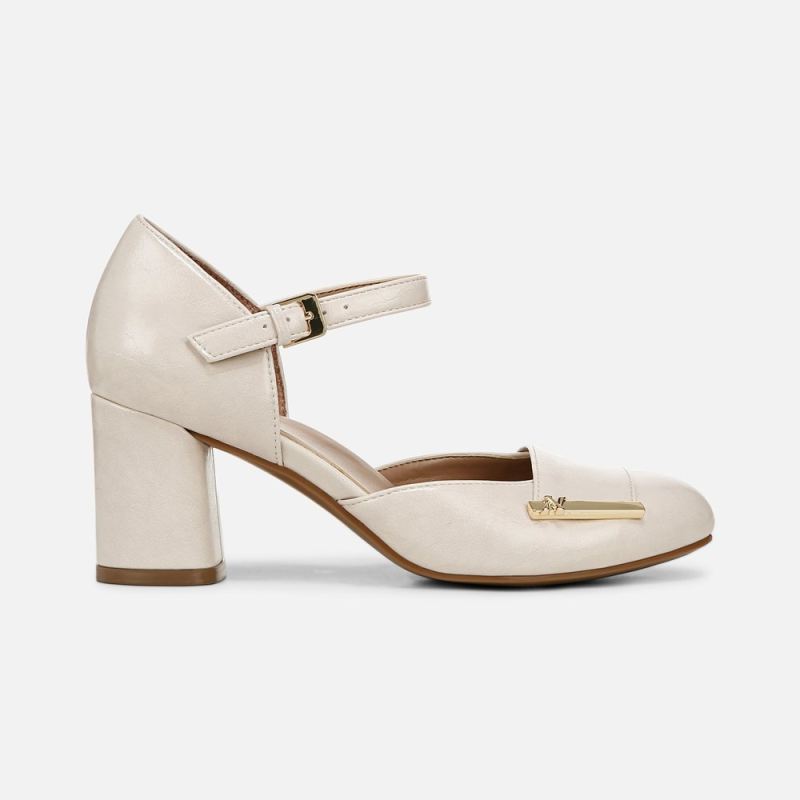 Naturalizer Women's Lavish Mary Jane Pump - Porcelain Faux Leather