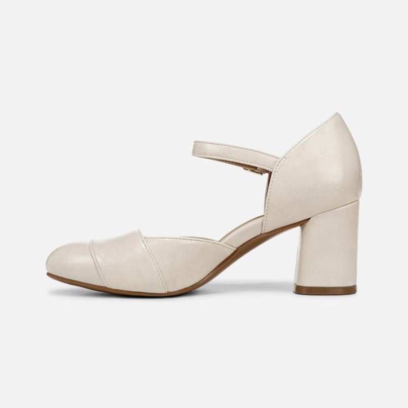 Naturalizer Women's Lavish Mary Jane Pump - Porcelain Faux Leather