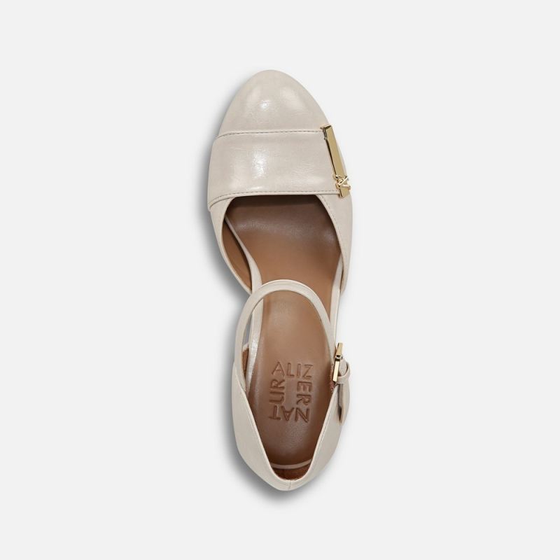 Naturalizer Women's Lavish Mary Jane Pump - Porcelain Faux Leather