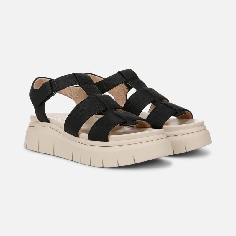 Naturalizer Women's SOUL Pippa Sandal - Black Faux Leather