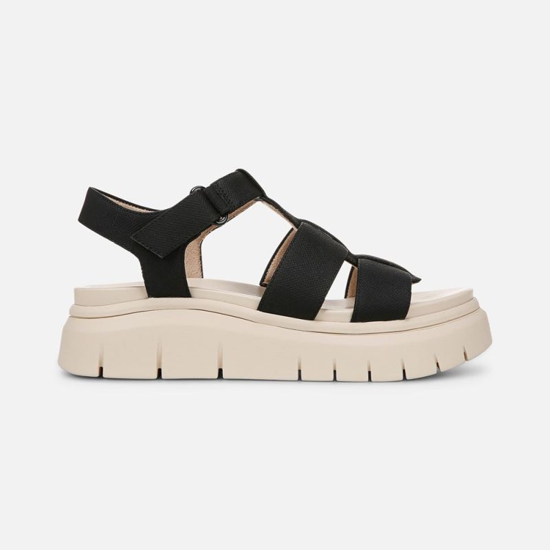 Naturalizer Women's SOUL Pippa Sandal - Black Faux Leather