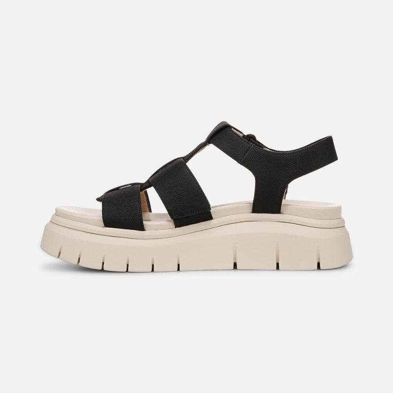 Naturalizer Women's SOUL Pippa Sandal - Black Faux Leather