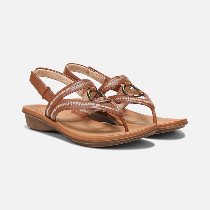 Naturalizer Women's SOUL Sunny Sandal - Toffee Brown Faux Leather