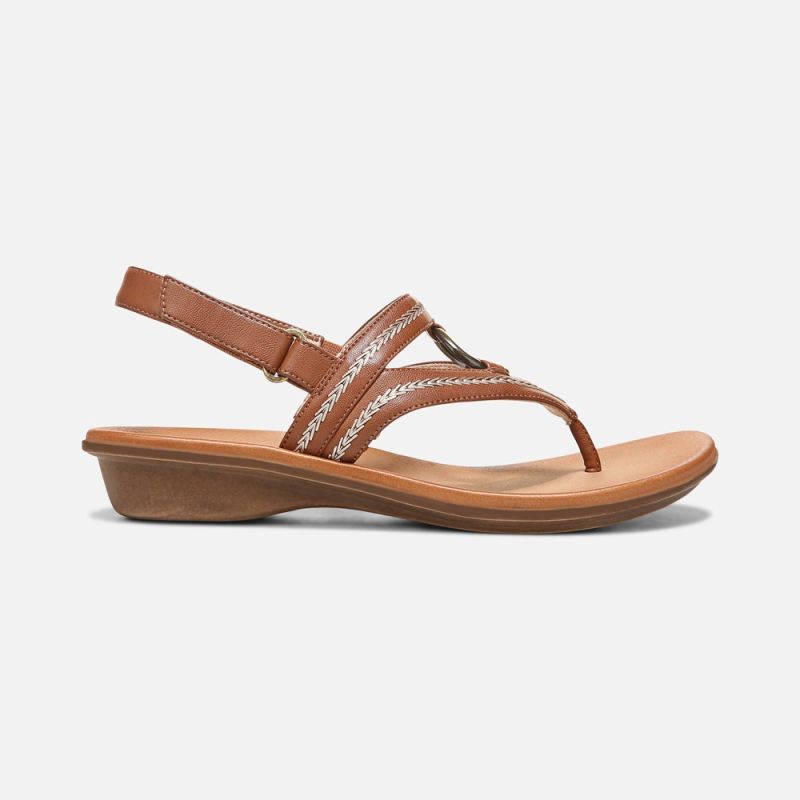 Naturalizer Women's SOUL Sunny Sandal - Toffee Brown Faux Leather
