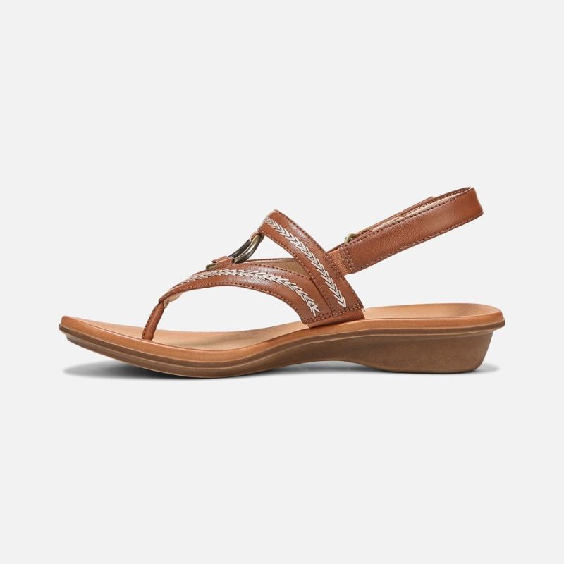 Naturalizer Women's SOUL Sunny Sandal - Toffee Brown Faux Leather