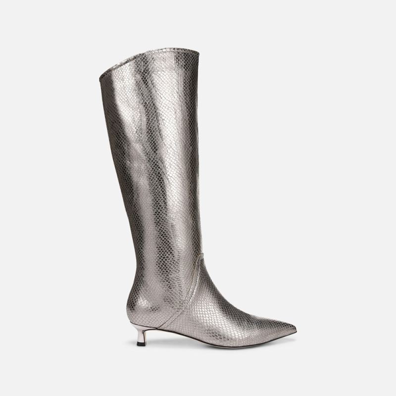Naturalizer Women's 27 Edit Nikita Knee High Boot - Silver Leather