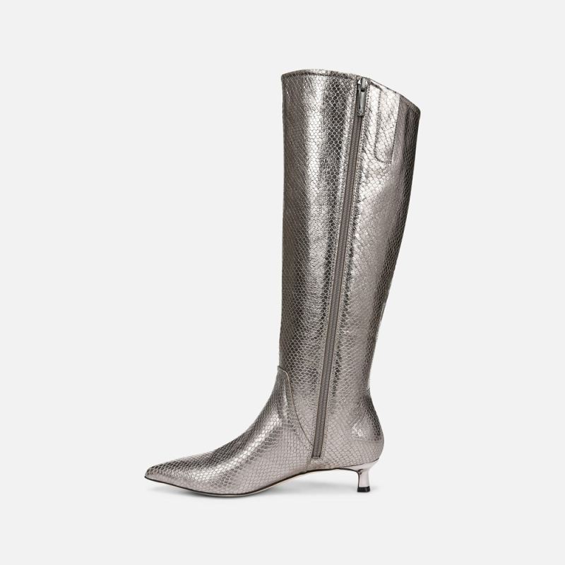 Naturalizer Women's 27 Edit Nikita Knee High Boot - Silver Leather