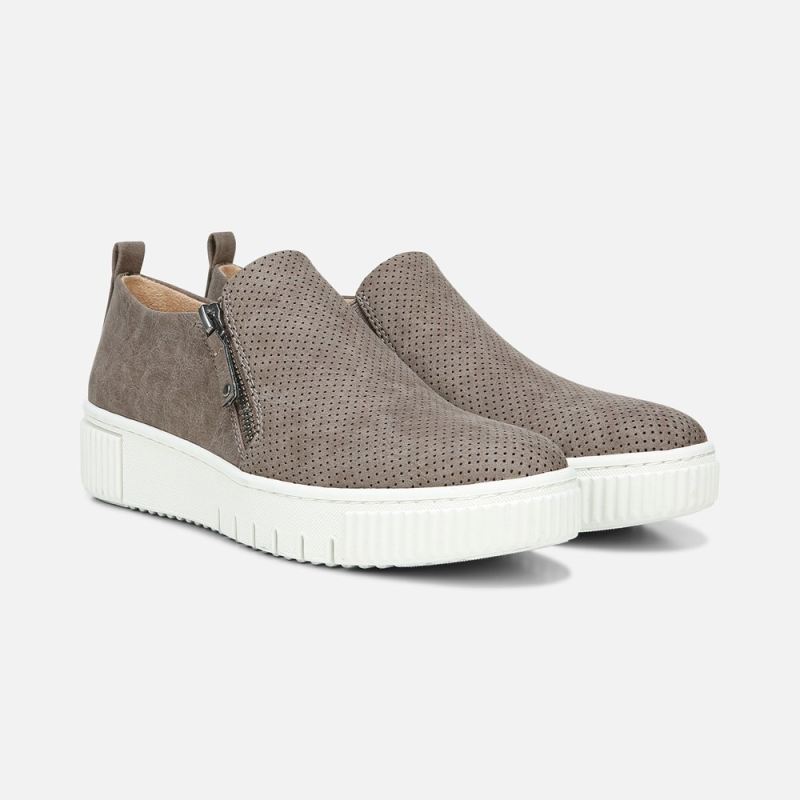 Naturalizer Women's SOUL Turner Slip On Sneaker - Grey Synthetic