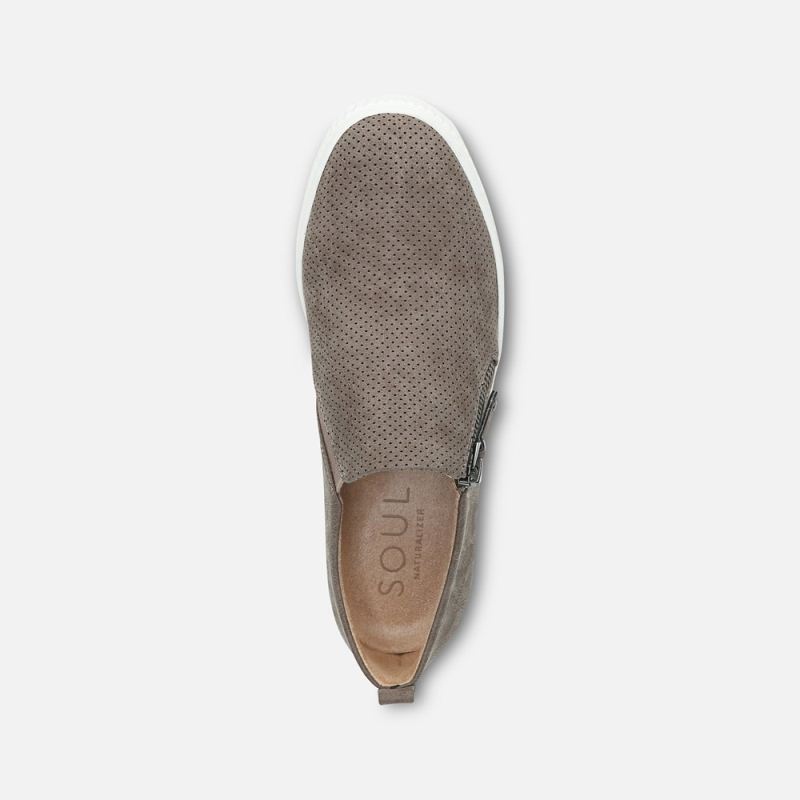 Naturalizer Women's SOUL Turner Slip On Sneaker - Grey Synthetic