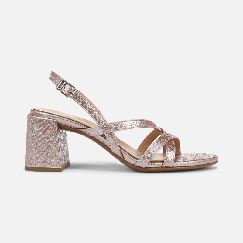 Naturalizer Women's Demi Block Heel Dress Sandal - Pink Snake Print Faux Leather