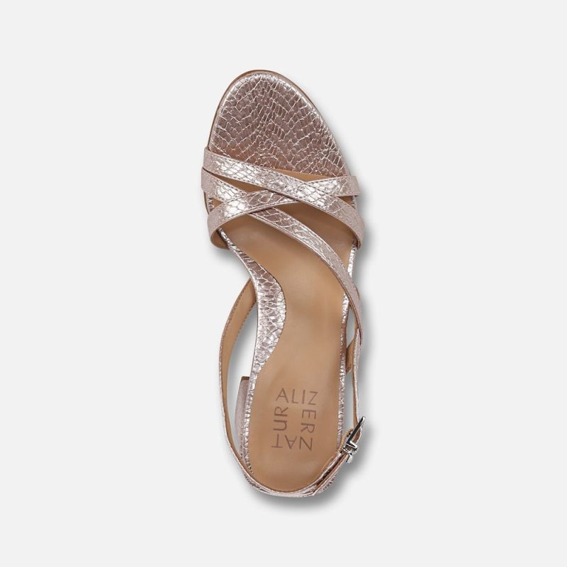 Naturalizer Women's Demi Block Heel Dress Sandal - Pink Snake Print Faux Leather