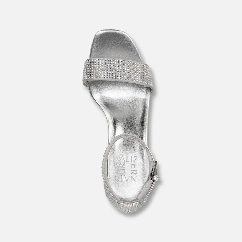 Naturalizer Women's Joy Dress Sandal - Silver Satin