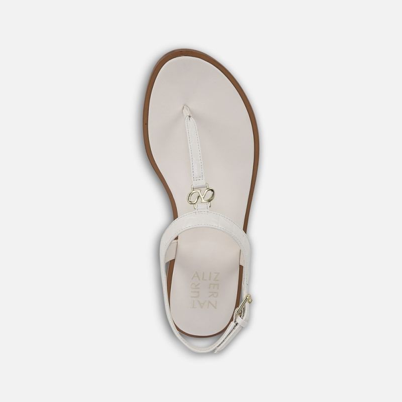 Naturalizer Women's Lizzi Sandal - Warm White Faux Croco Leather