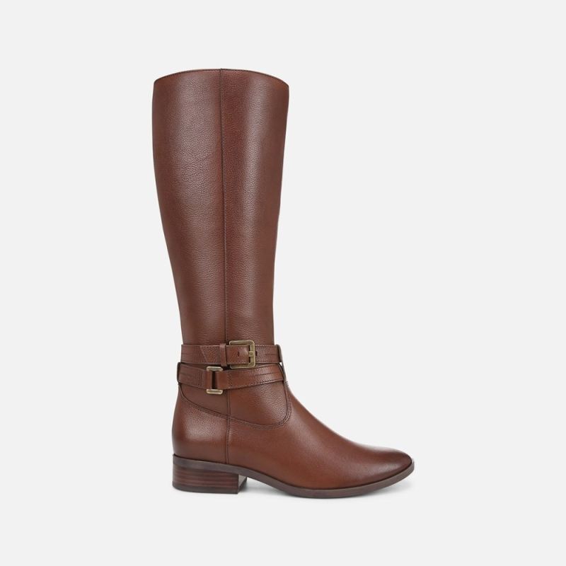 Naturalizer Women's Rory Wide Calf Knee High boot - Cinnamon Brown Leather