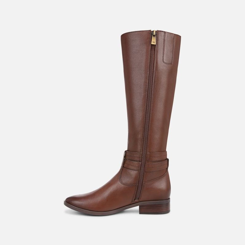 Naturalizer Women's Rory Wide Calf Knee High boot - Cinnamon Brown Leather