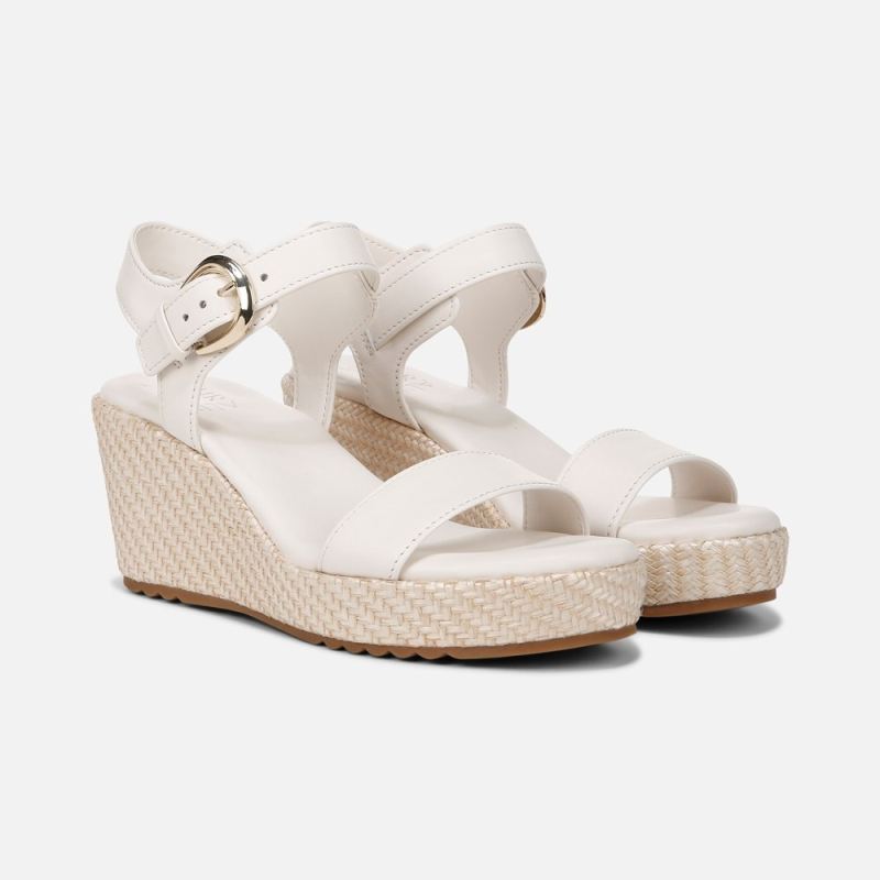 Naturalizer Women's Stella Wedge Sandal - Warm White Leather