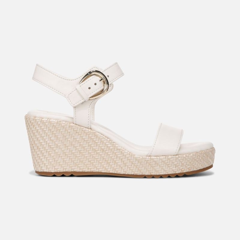 Naturalizer Women's Stella Wedge Sandal - Warm White Leather