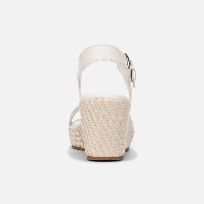 Naturalizer Women's Stella Wedge Sandal - Warm White Leather