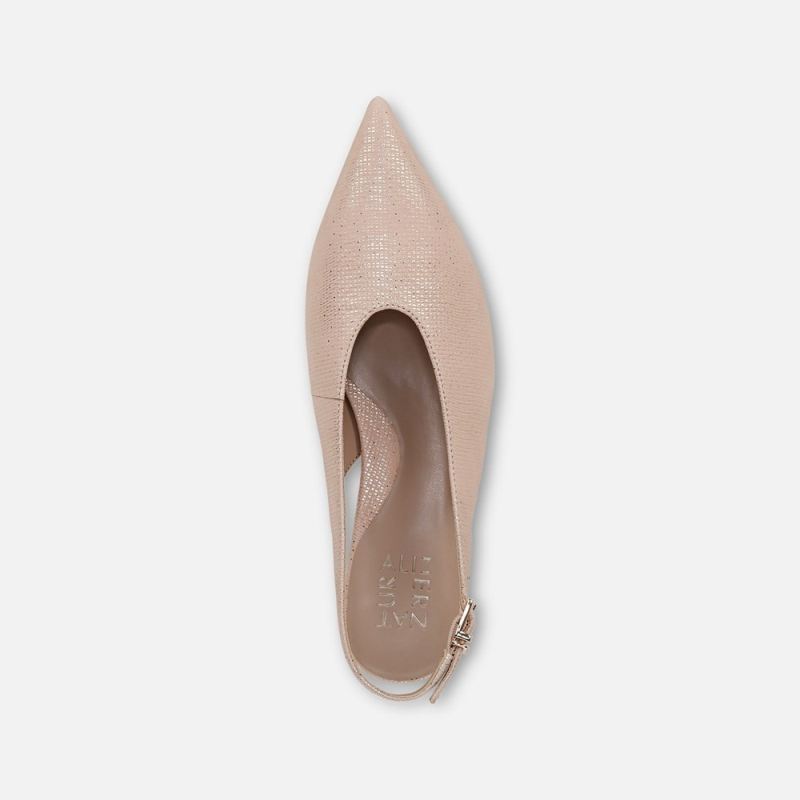 Naturalizer Women's Nicolette Pump - Sand Beige Metallic Leather